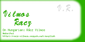 vilmos racz business card