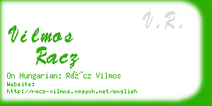 vilmos racz business card